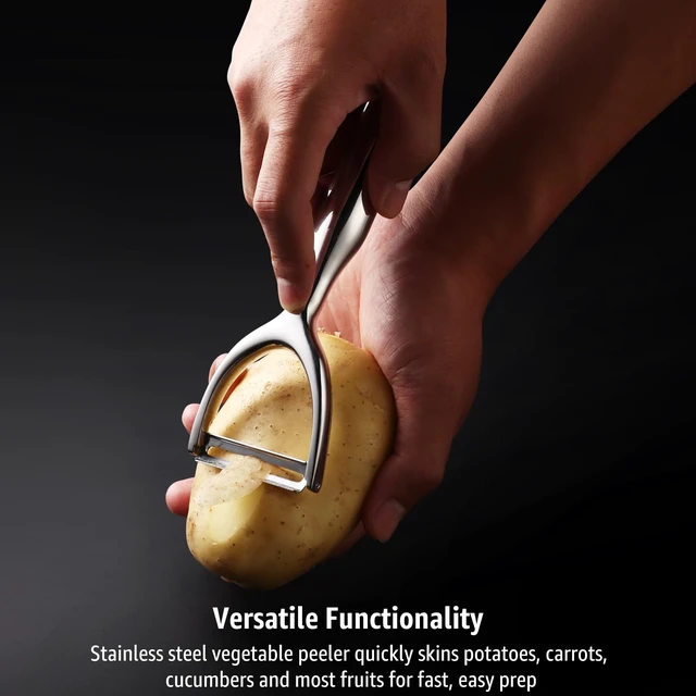 Alt view image 7 of 7 - Y-Shaped Stainless Steel Vegetable Peeler for Potato Carrot Cucumber | Dishwasher Safe, Dual-Sided Ultra-Sharp swivel Blade, Ergonomic Handle Reduces Fatigue for Kitchen Food Preparation