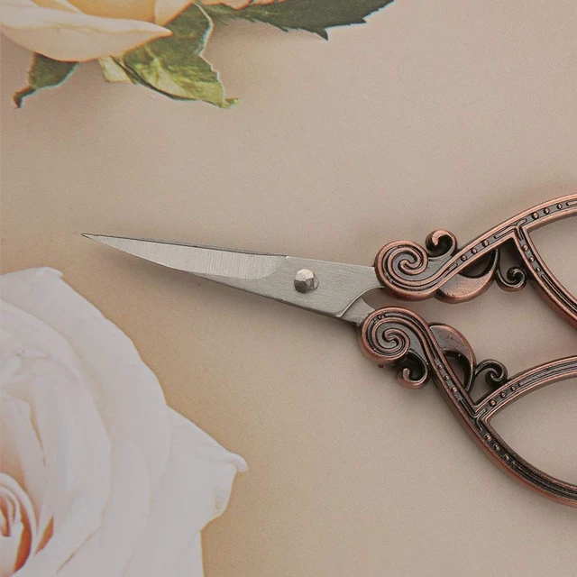 Alt view image 7 of 7 - Embroidery Scissors Kits Include 2 Pairs Vintage Scissors | European Style Sewing Tools With Sewing Needle Case, Thimble, Threader, Complete Sewing Kit for Embroidery (Red Copper)