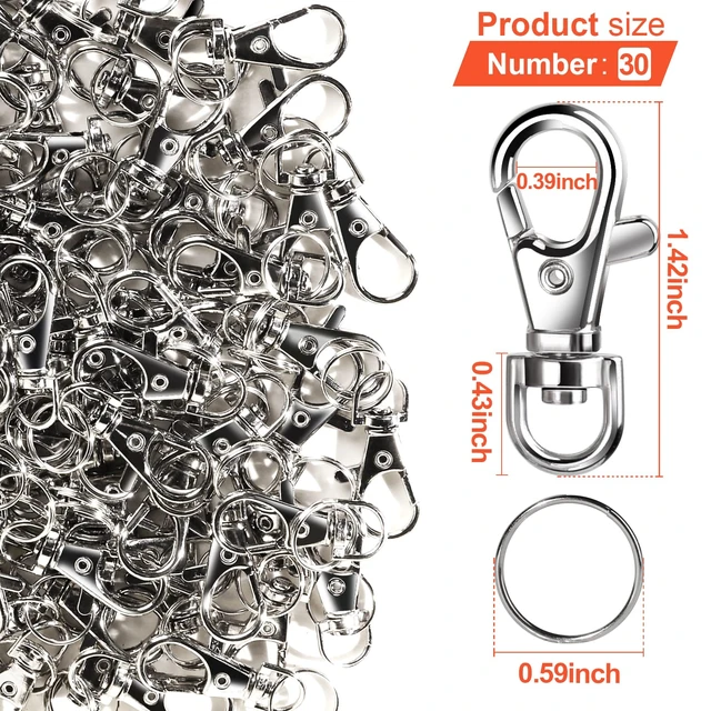 Alt view image 3 of 7 - 480PCS Lobster Claw Clasps and Key Rings, Keychain Making Kit - 240PCS Keychain Clips and 240PCS Key Chain Ring, Split Rings, for Key Chains, Crafts, Lanyard, Key, Jewelry Making