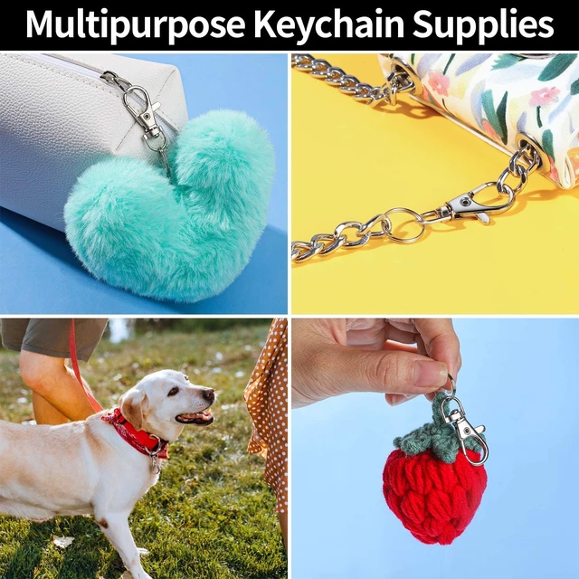 Alt view image 6 of 7 - 480PCS Lobster Claw Clasps and Key Rings, Keychain Making Kit - 240PCS Keychain Clips and 240PCS Key Chain Ring, Split Rings, for Key Chains, Crafts, Lanyard, Key, Jewelry Making