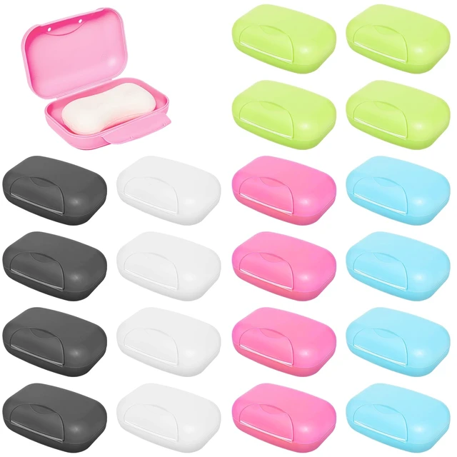Alt view image 2 of 7 - 20 Pcs Portable Travel Soap Dish with Lid, Plastic, Rectangular, Colorful, Soap Bar Holders