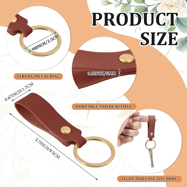Alt view image 2 of 7 - 100 Pcs Leather Keychain Blanks, 3.7 x 0.7 Inches, Colorful | Includes Metal Key Rings, Ideal for Laser Engraving Projects, Durable Faux Leather Tags for DIY Crafts and Custom Gifts
