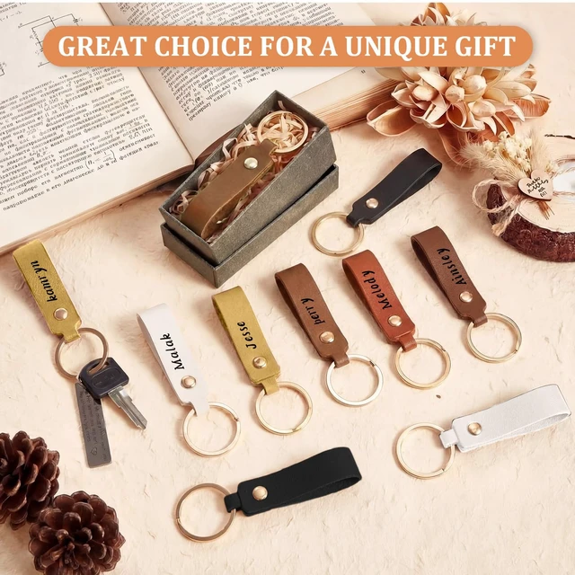 Alt view image 4 of 7 - 100 Pcs Leather Keychain Blanks, 3.7 x 0.7 Inches, Colorful | Includes Metal Key Rings, Ideal for Laser Engraving Projects, Durable Faux Leather Tags for DIY Crafts and Custom Gifts