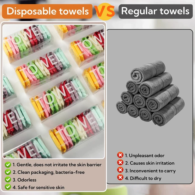 Alt view image 2 of 7 - 224 Pack Disposable Compressed Towels, Travel Washcloth Tablets | Disposable Washcloths for Travel, Camping, Gym Salon Individually Walled Compressed Towel Tablets