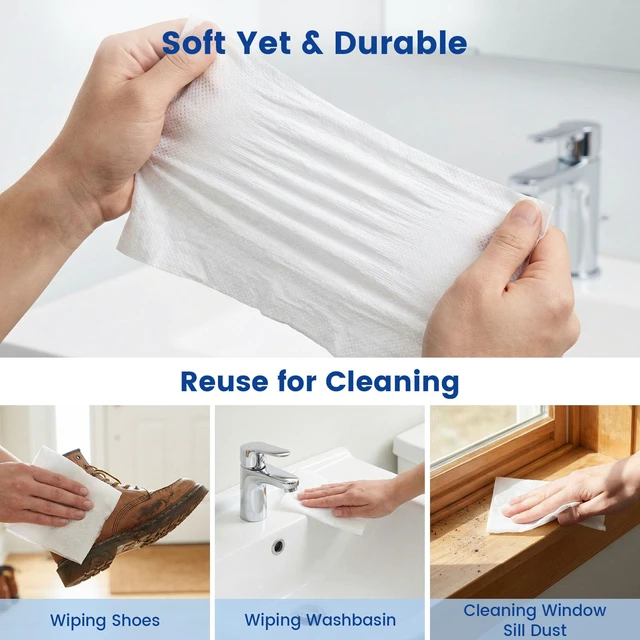 Alt view image 4 of 6 - 500 PCS Compressed Towels, Bulk Disposable Towels for Face | Portable Washcloths for Travel Expandable Wipes, Tablets Survival Gear Kit for Outdoors, Camping Hiking Hotel