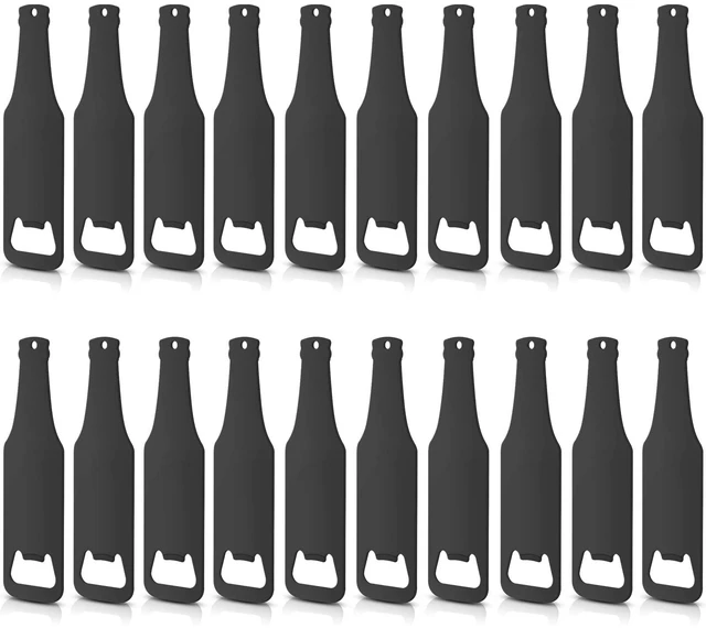 Main image of 30 Pcs Stainless Steel Flat Bottle Opener Beer Bottle Opener for Kitchen | Bulk, Bar, Restaurant, Wedding Bridesmaid Favor, Black