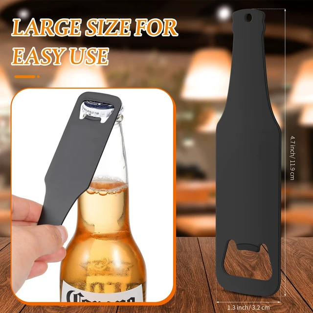 Alt view image 2 of 6 - 30 Pcs Stainless Steel Flat Bottle Opener Beer Bottle Opener for Kitchen | Bulk, Bar, Restaurant, Wedding Bridesmaid Favor, Black