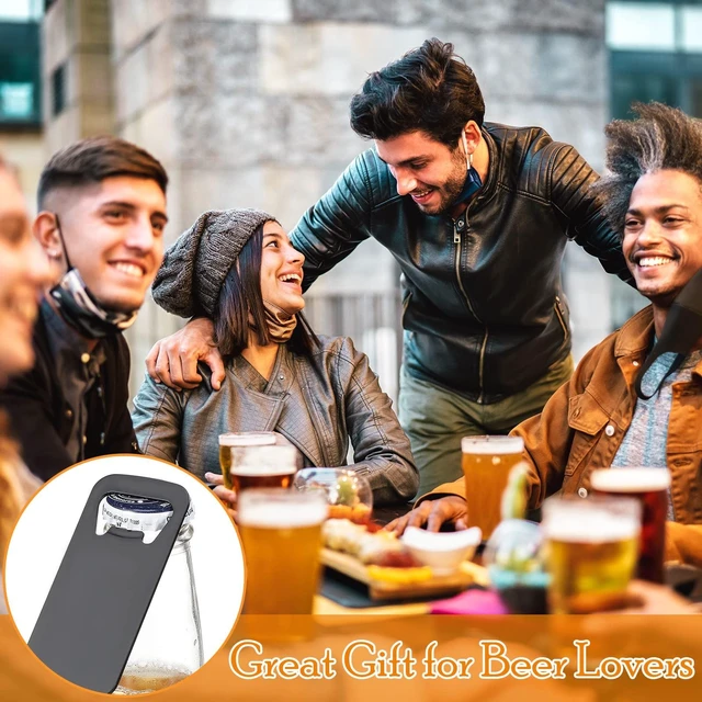Alt view image 5 of 6 - 30 Pcs Stainless Steel Flat Bottle Opener Beer Bottle Opener for Kitchen | Bulk, Bar, Restaurant, Wedding Bridesmaid Favor, Black