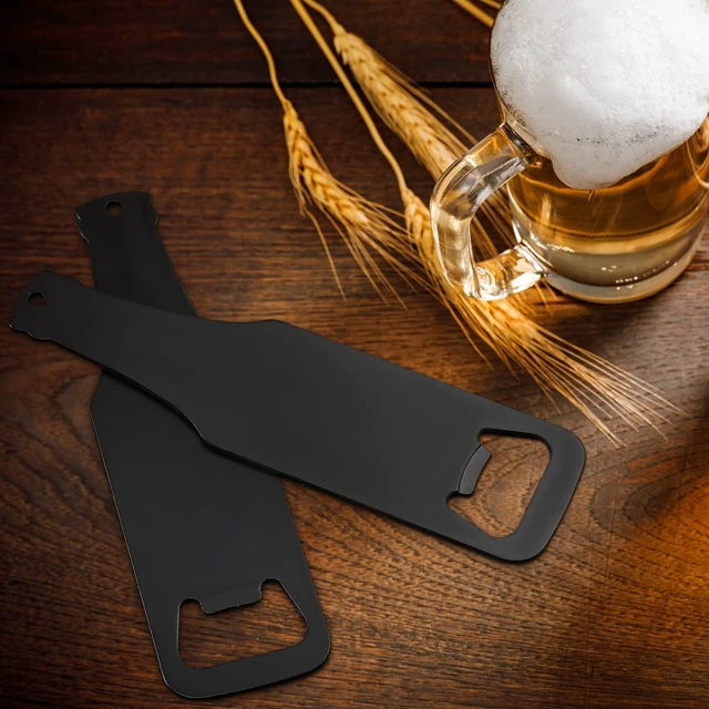 Alt view image 6 of 6 - 30 Pcs Stainless Steel Flat Bottle Opener Beer Bottle Opener for Kitchen | Bulk, Bar, Restaurant, Wedding Bridesmaid Favor, Black