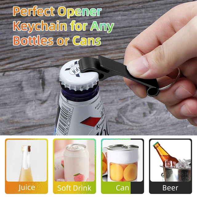 Alt view image 4 of 7 - 100 Pack Black Metal Bottle Opener Keychains, Tiny Beverage Opener Party Favor (Black, 100Pcs)