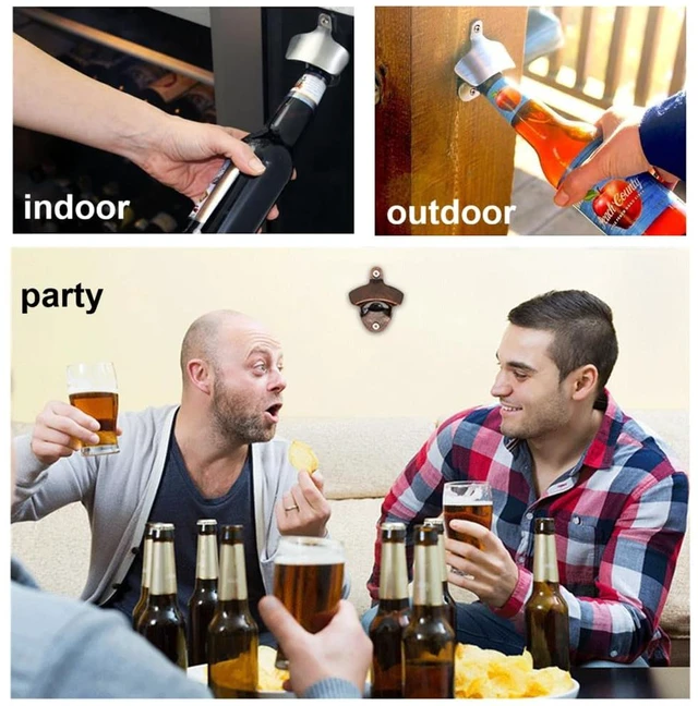 Alt view image 6 of 7 - 20 Pack Bottle Opener Wall Mounted (Bronze) | Vintage Beer Bottle Opener with Screws for Bars KTV Hotels Homes