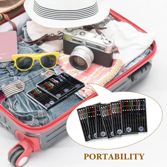 Alt view image 5 of 7 - 36 Boxes Mini Sewing Kit Bulk Easy Pre Threaded Needle Kit Travel Sewing Threaded Needle Holder Small Home Travel Box with Pin Button, Assorted Colors