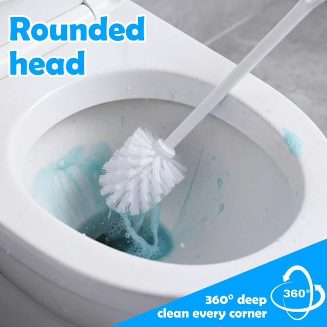 Alt view image 3 of 7 - 12 Pcs 17.3 Inch White Toilet Brush Bulk with Hook Hole Long Handle Toilet Bowl Cleaner Scrubber for Bathroom Household Cleaning Supplies Christmas Home Gifts