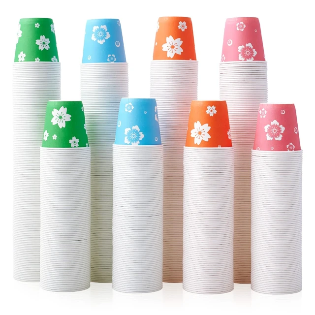 Main image of 800 Pack 3 oz Paper Cups, Small Paper bathroom cups 3 ounce | Disposable mouthwash cups, colorful 3 ounce paper cups, for parties, picnics, barbecues, travel and events