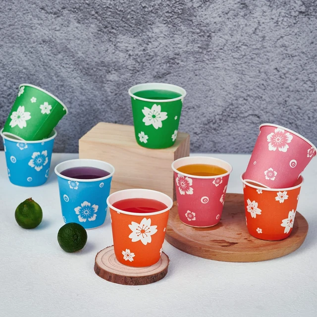 Alt view image 3 of 7 - 800 Pack 3 oz Paper Cups, Small Paper bathroom cups 3 ounce | Disposable mouthwash cups, colorful 3 ounce paper cups, for parties, picnics, barbecues, travel and events