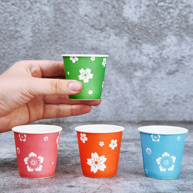 Alt view image 5 of 7 - 800 Pack 3 oz Paper Cups, Small Paper bathroom cups 3 ounce | Disposable mouthwash cups, colorful 3 ounce paper cups, for parties, picnics, barbecues, travel and events