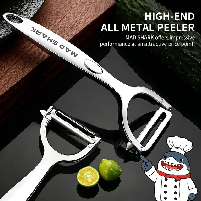 Alt view image 2 of 7 - Potato Peeler 2 Pack, Ultra Sharp Flat & Serrated Blades Peelers | Y Shaped Peeler Rust-proof Stainless Steel, Ergonomic Non-slip Grip for Vegetable,carrots, apples & fruit, Easy Clean