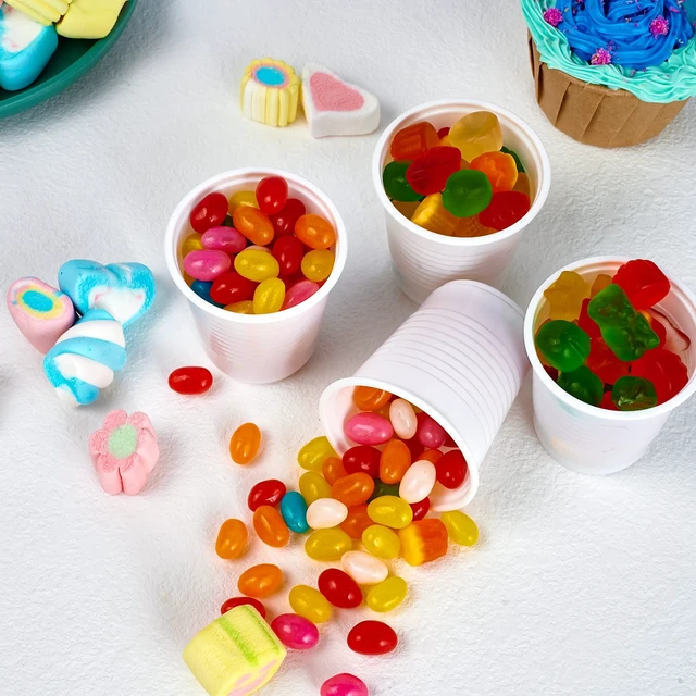 Alt view image 6 of 7 - 500 Pack 3 oz Plastic Bathroom Cups, White Disposable Plastic Cup | 3 oz white plastic cups, no sogginess plastic bathroom cups, use as mouthwash cups, tasting cups, dental rinse cups