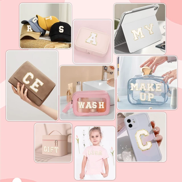 Alt view image 6 of 7 - Chenille Letters Patches 78Pcs Self-Adhesive Letter Patches Sticker White Varsity Applique Fabric Embroidered Patches Stick on Backpacks, Hats, Bags, Clothing Alphabet Patches for DIY Repairing Craft