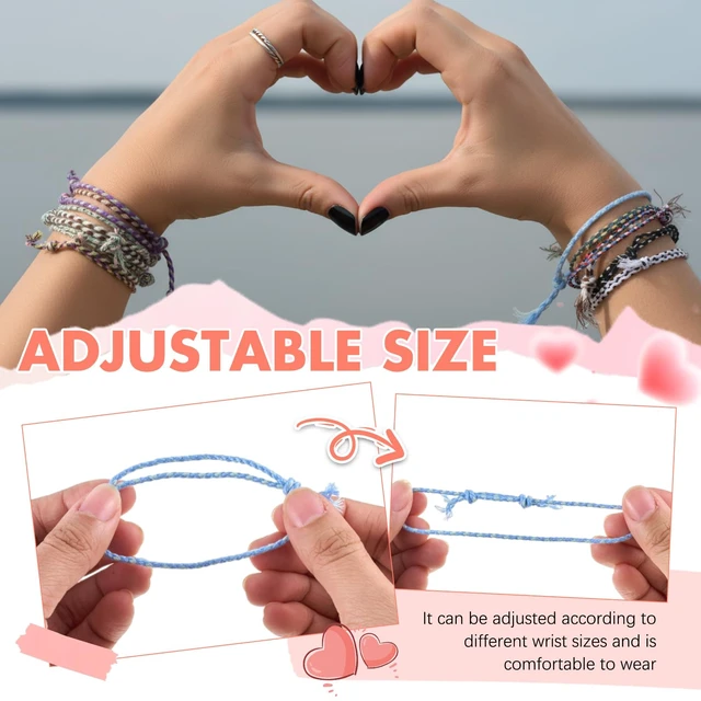 Alt view image 2 of 6 - 100 Pcs Friendship Braided Bracelets Bulk, Cool | 100 Pcs Handmade Woven Wrist for Party Favor, Birthday Gift, Summer Camp, Colorful Adjustable String for Wowen, Cool