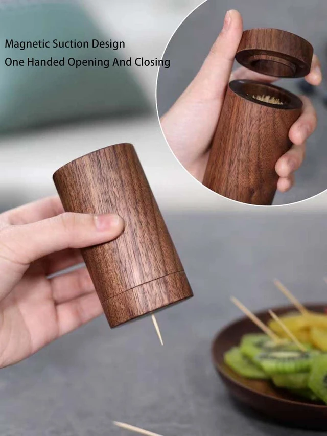 Alt view image 2 of 5 - Toothpick Dispenser, Whole Wood Hollowed Out Toothpick Holder Home Kitchen Restaurant Christmas Thanksgiving Birthday Gift for Friend Family Decoration Toothpicks 180 Pcs (type3)
