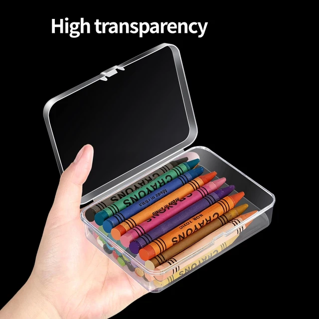 Alt view image 4 of 7 - 25 Pcs Plastic Crayon Box, Mini Plastic Storage Containers with Lid 4.5x3.4 Inches Clear Rectangle Box Small Storage Boxes for Crafts Jewelry Beads, Office Supplies (Clear)