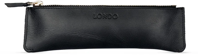 Main image of Genuine Leather Pen Case with Zipper Closure, Pencil Pouch Stationery Bag