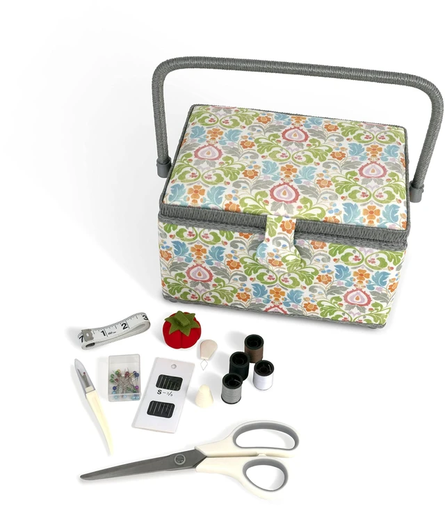 Main image of Medium Sewing Basket Kit Filled with Essential Sewing Supplies