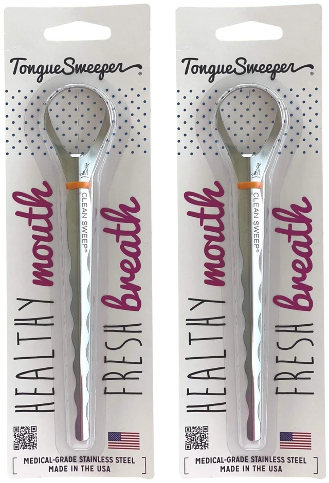 Main image of Model T Sweep Medical Grade Stainless Steel Tongue Cleaner with Wider Cleaning Head, Reduce Bad Breath and Improve Taste, Preferred by Leading Dental Schools, Dishwasher Safe (2 Count)