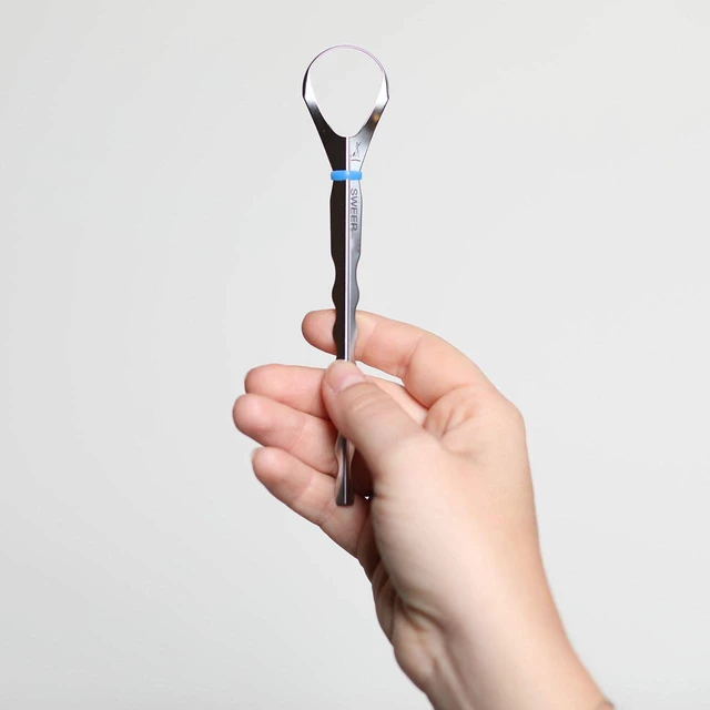 Alt view image 3 of 3 - Model T Sweep Medical Grade Stainless Steel Tongue Cleaner with Wider Cleaning Head, Reduce Bad Breath and Improve Taste, Preferred by Leading Dental Schools, Dishwasher Safe (2 Count)