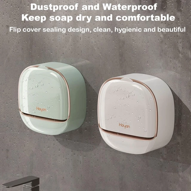Alt view image 2 of 7 - Soap Holder Dish Shower, Bar Soap Holder with Drainage, Self Draining Soap Holder, Wall Mounted Soap Box Tray Container for Bathroom, Bathtub Kitchen Sink (2PCS Light Green)
