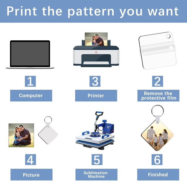 Alt view image 5 of 6 - 240Pcs Sublimation Keychain Blanks Square Bulk Products Double Sides 80 MDF Sublimation Keychains Blank with 160 Rings and Clips Heat Transfer Sublimation Key Chain for DIY Craft