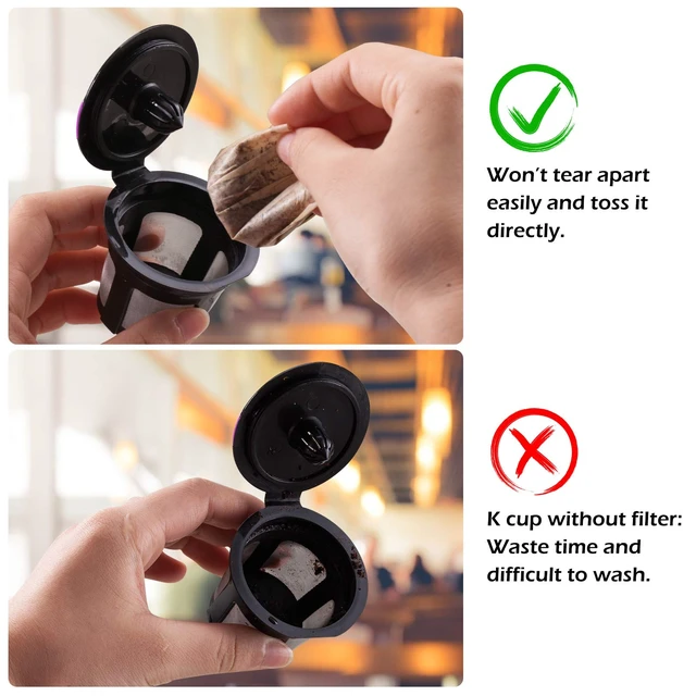 Alt view image 5 of 7 - Disposable Paper Coffee Filters, Keurig K Cup Paper Filters for Keurig Single Brewer Reusable Cups, K-cup Coffee Pods, Fits All Brands Reusable K Cups (500)