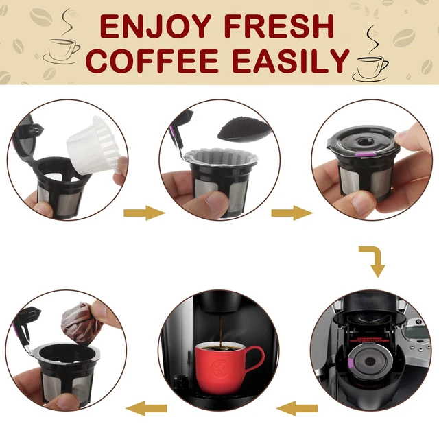 Alt view image 6 of 7 - Disposable Paper Coffee Filters, Keurig K Cup Paper Filters for Keurig Single Brewer Reusable Cups, K-cup Coffee Pods, Fits All Brands Reusable K Cups (500)