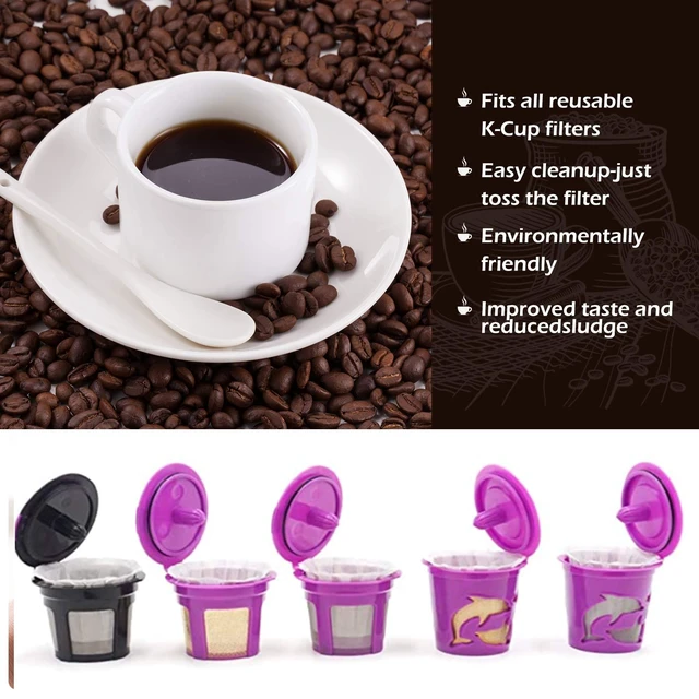 Alt view image 7 of 7 - Disposable Paper Coffee Filters, Keurig K Cup Paper Filters for Keurig Single Brewer Reusable Cups, K-cup Coffee Pods, Fits All Brands Reusable K Cups (500)