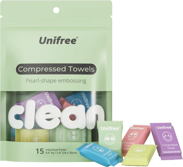 Alt view image 6 of 6 - Compressed Towels Tablets, XL Soft Disposable Face Towels, 120Count | Portable & Individually Wrapped for Travel, Gym,Home, Game, ldeal for On-the-Go