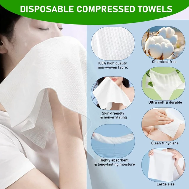 Alt view image 2 of 7 - Towel Refills for Hot Face Towel Heater Machine, 60 Pcs Disposable Compressed Face Towels for Smart Towel Warmer, 3 Buckets, 20 Pcs Per Bucket