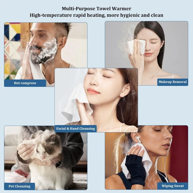 Alt view image 4 of 7 - Towel Refills for Hot Face Towel Heater Machine, 60 Pcs Disposable Compressed Face Towels for Smart Towel Warmer, 3 Buckets, 20 Pcs Per Bucket