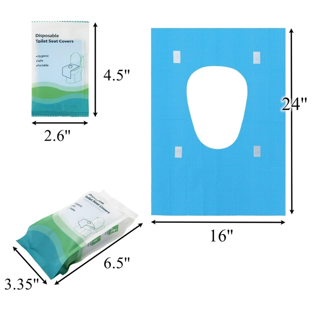 Alt view image 2 of 7 - 100 Pack Toilet Seat Covers Disposable, Individually Wrapped Travel Toilet Cover, Extra Large Potty Seat Liners Portable, Waterproof Potty Training Shield for Public Restroom, Trip, Outdoors