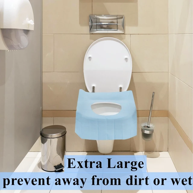 Alt view image 7 of 7 - 100 Pack Toilet Seat Covers Disposable, Individually Wrapped Travel Toilet Cover, Extra Large Potty Seat Liners Portable, Waterproof Potty Training Shield for Public Restroom, Trip, Outdoors