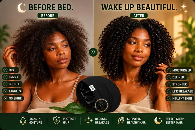 Alt view image 6 of 7 - Greenhouse Conditioning Bonnet, Hyration, Moisture Retention, Heat Trap Sleep Cap, that is OilProof, with Adjustable Straps, for Deep Conditioning, and Pre-Poo-for Curly, Natural, Coily & Dry Hair