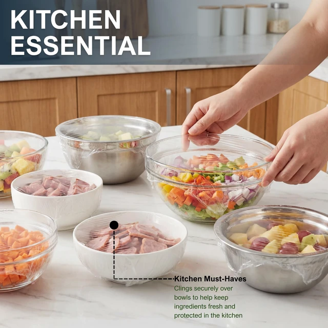Alt view image 2 of 7 - 12 in x 2000 ft PVC Cling Wrap,Heavy Duty,Slide Cutter,Clear,Food Safe