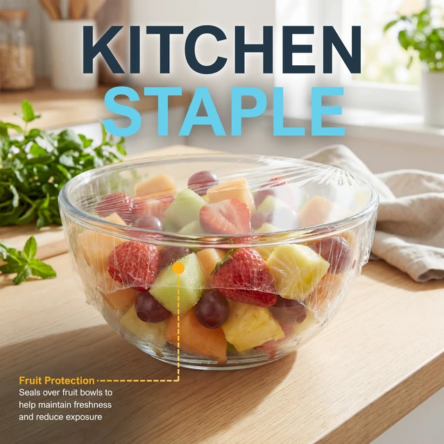 Alt view image 3 of 7 - 12 in x 2000 ft PVC Cling Wrap,Heavy Duty,Slide Cutter,Clear,Food Safe