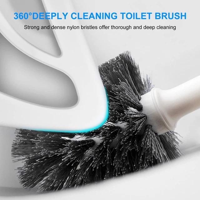 Alt view image 5 of 7 - Toilet Brush and Plunger Set, Semi-Hidden Toilet Plungers, White | Heavy Duty Toilet Bowl Brush and Holder for Bathroom Toilet Plunger and Brush Set for Deeply Cleaning