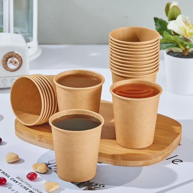 Alt view image 3 of 6 - 400 Pack 5 oz Kraft Paper Cups, Disposable Bathroom Mouthwash Cups | Small Espresso Cups 5 Ounce, Hot/Cold Beverage Drinking Cup for Parties, Bathroom, Home, Store, Travel, Events (Brown)