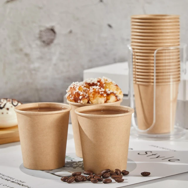 Alt view image 6 of 6 - 400 Pack 5 oz Kraft Paper Cups, Disposable Bathroom Mouthwash Cups | Small Espresso Cups 5 Ounce, Hot/Cold Beverage Drinking Cup for Parties, Bathroom, Home, Store, Travel, Events (Brown)