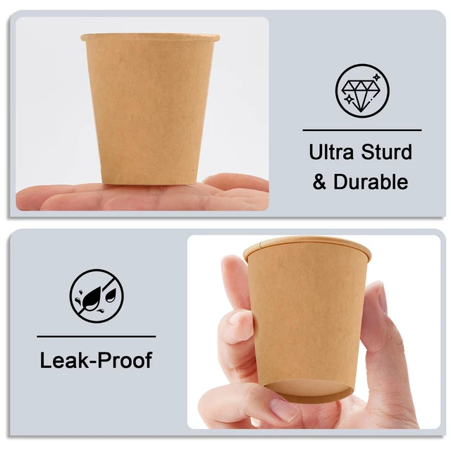 Alt view image 2 of 6 - 600 Pack 5 oz Kraft Paper Cups, Small Disposable Bathroom Cups | Mouthwash Cups, Brown Mini Water Sample Cups for Hot and Cold Beverage, Espresso, Snack, Kitchen, Party, Picnic and Travel