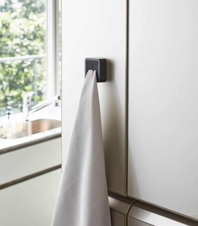 Alt view image 2 of 7 - Home Tower Self-Adhesive Kitchen Dish Towel Or Tea Towel Holder, Wall Mounted Cloth Hanger - Abs Plastic