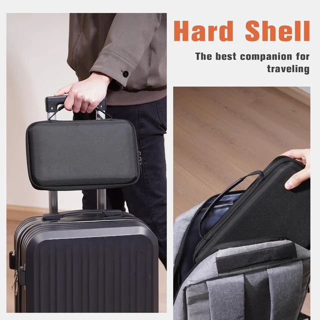 Alt view image 2 of 7 - Hard Shell Travel Sunglasses Organizer -7 Slots, Orangeblack | Portable Multiple Glasses Case for Travelling with 6 Adjustable Dividers, Eyeglasses Storage Box for Trip Men Women