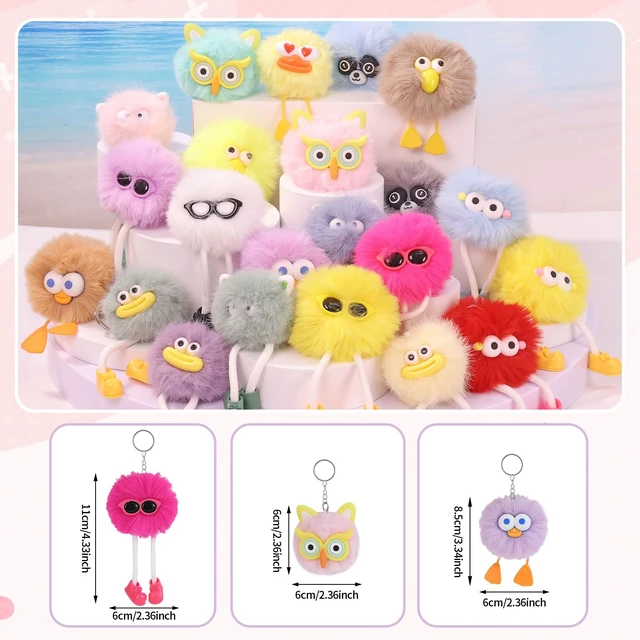 Alt view image 2 of 7 - 24 PCs Party Favors Keychains - Plush Backpack Keychain Bulk Kids Keychain Cute for Birthday Party Favors for Kids 8-12 Back to School Gifts for Students Classroom Prizes Elementary